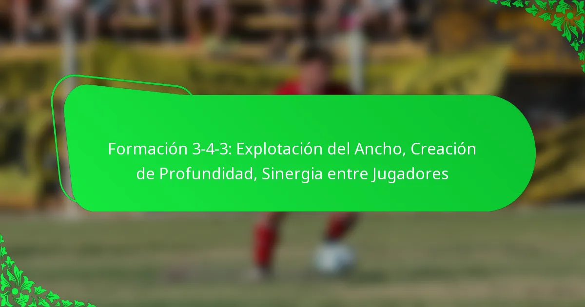 Formación 3-4-3: Explotación del Ancho, Creación de Profundidad, Sinergia entre Jugadores
