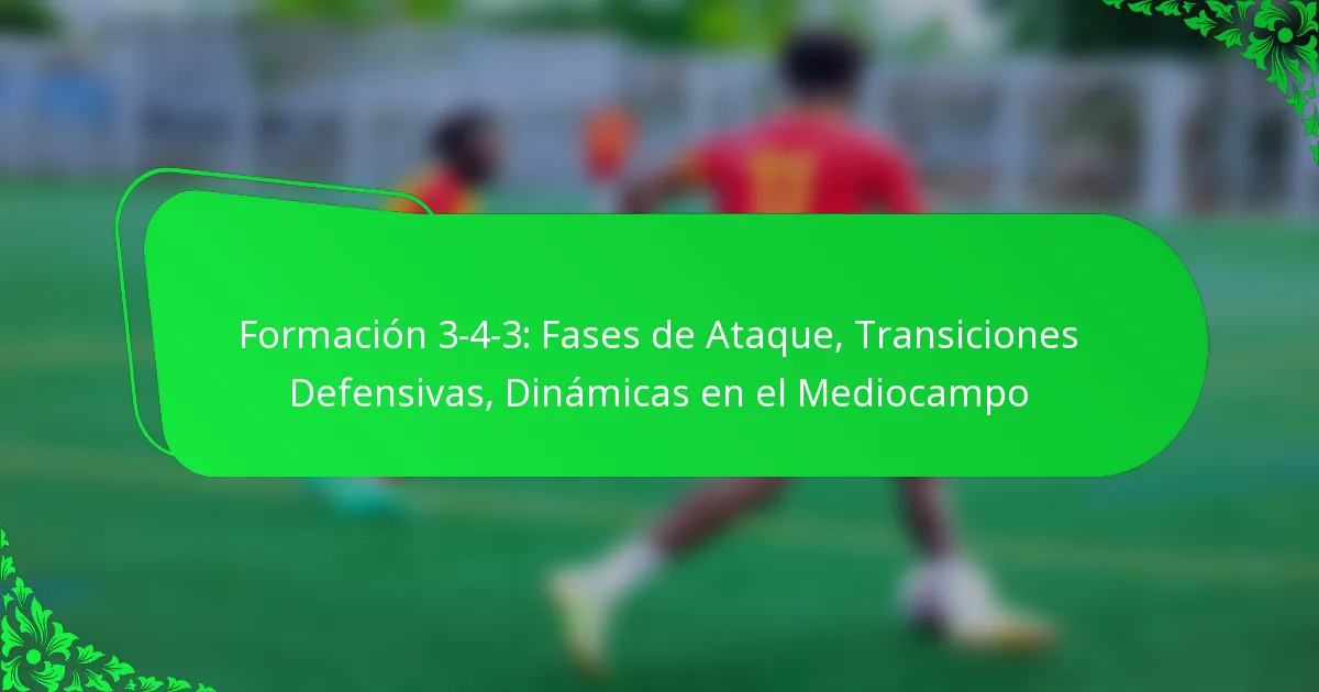 Formación 3-4-3: Fases de Ataque, Transiciones Defensivas, Dinámicas en el Mediocampo